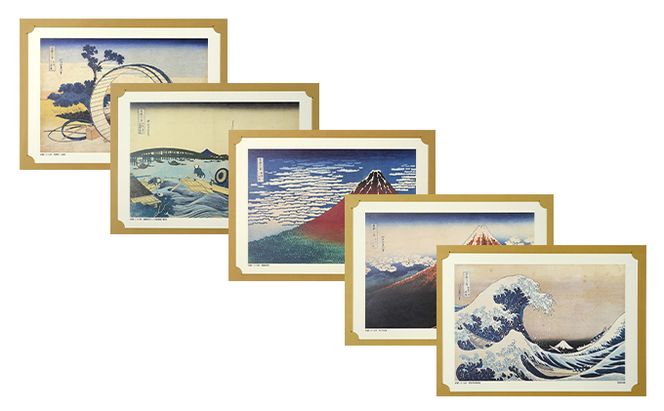 葛飾北斎 北斎作品原寸印刷画 5点 セット 絵画 絵 富嶽三十六景 民芸品 工芸品 美術　【 墨田区 】 