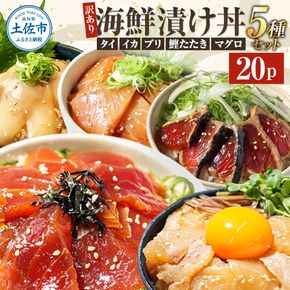 訳あり 海鮮漬け丼 （5種×各4P） セット マグロ 鯛 イカ ブリ 鰹のたたき 漬け丼 海鮮丼 漬け づけ丼 国産 食べくらべ 漬け丼の素 海鮮丼の具 海鮮セット まぐろ【企業組合　宇佐もん工房】 [BQAB003]