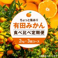 【定期便】【ちょっと傷あり 約2kg×3回コース】有田みかん・食べくらべ3種【南泰園】 ※着日指定不可_ZF6301n