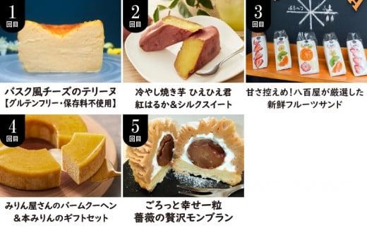 【全5回】ほっぺたとろける！贅沢 スイーツの定期便 H028-072