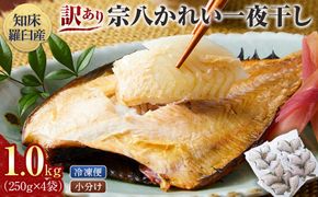 訳あり　宗八かれい一夜干し　250ｇ入×4袋 016942_AJ059
