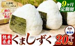 【9ヶ月定期便】熊本県産 ブレンド米 くましずく 選べる 精米方法 白米 無洗米 5kg 10kg 15kg 20kg《お申込み翌月から出荷》こめ ふるさとのうぜい コメ お米 おこめ---oz_ksztei_103500_5kg_h_mo9---