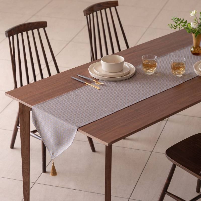 wsg0035 Calm Table runner with tassel/カルム テーブルランナー タッセルつき Mサイズ インディゴ