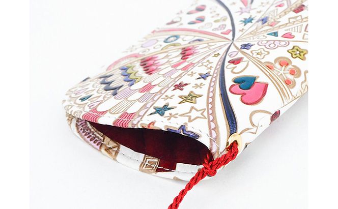 【文庫屋大関】メガネケース　グロッシーハート【皮革工芸品】 ファッション小物 民芸品 