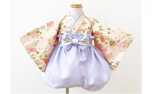 ぽわんパンツの袴 花あかり ピンク×ラベンダー【Mサイズ】