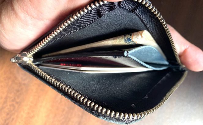 型押しカモフラレザーのL字ミニウォレット ファッション 小物 財布 迷彩 コインケース L字型 小銭 お札 カード 手作り 日本製 皮 