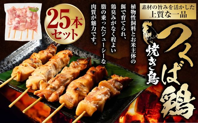 焼き鳥 つくば鶏 25本 | 鶏肉 肉 お肉 鶏 とりにく とり 串 串焼き おつまみ あて BBQ バーベキュー 惣菜 おかず 焼鳥 国産 冷凍 お取り寄せ 茨城県 守谷市