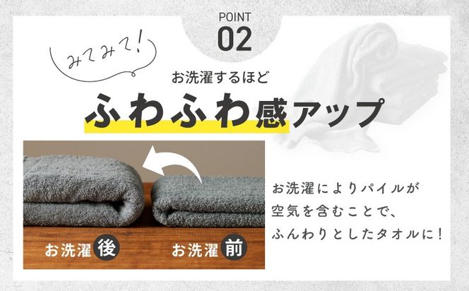 099H3733 濃色カラー バスタオル 2枚（グレー）【泉州タオル 国産 吸水 普段使い シンプル 日用品 家族 ファミリー】