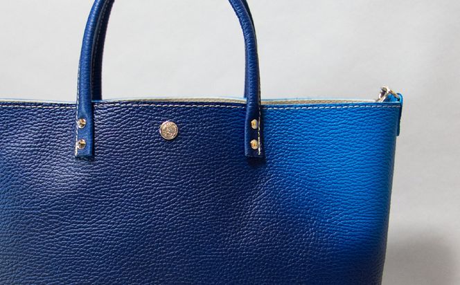 【池内友禅】SOMEA brume レザートートバッグM(幽玄 (タンゴブルー) ｜京都 友禅染 ブランド バッグ 鞄 人気［ かばん トートバッグ ショルダーバッグ おすすめ 革製品 本格 通勤 雑貨 高級 男女兼用 お取り寄せ 通販 送料無料 ふるさと納税 ］ 261009_B-CA127