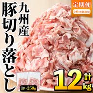 ＜定期便・全6回(偶数月)＞豚肉ウデモモ切り落とし(計12kg・1パック250g) 小分け 国産 豚肉 豚小間 真空パック 家庭用 豚こま 定期便 スライス 冷凍配送 個包装 切り落し 切落し すき焼き しゃぶしゃぶ セット 詰め合わせ 数量限定【三九】akn006-14