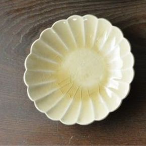 砥部焼 菊型皿セット（直径約17cm×2枚） 黄色 IKTS011-4