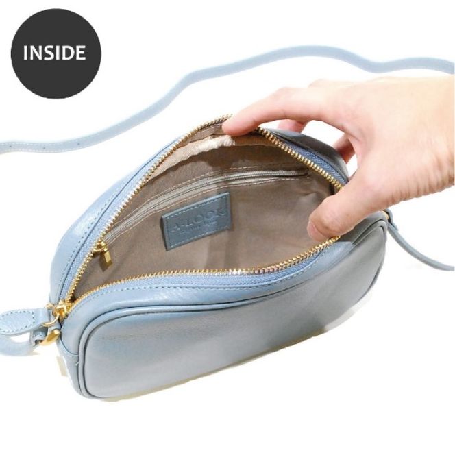 オリーブレザー ミニマムショルダー【A-LOOK】