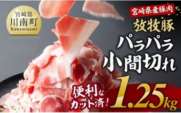 宮崎県産豚肉放牧豚パラパラ小間切れ1.25kg【 豚肉 豚 肉 小間切れ 細切れ 炒め物 】[D08101]