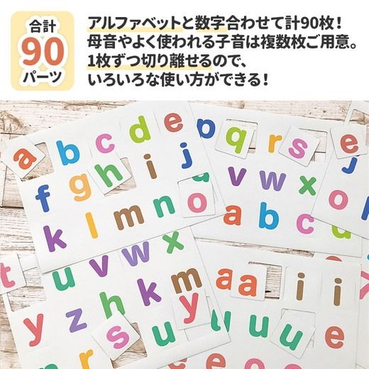 【abc（小文字）マグネットカード】 お風呂でも使える！ 文字マグ 小文字アルファベット90ピース