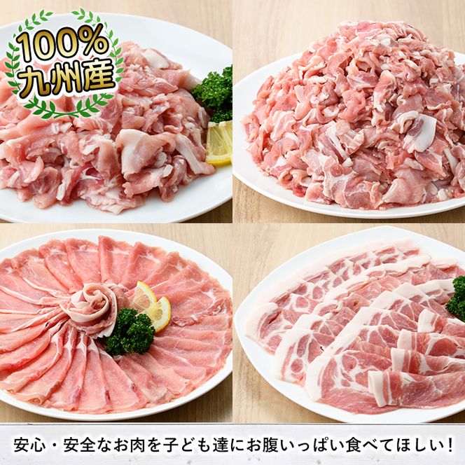 豚肉ウデモモ切り落とし(計3kg・1パック250g) 小分け 国産 豚肉 豚小間 真空パック 家庭用 豚こま 定期便 スライス 冷凍配送 個包装 切り落し 切落し すき焼き しゃぶしゃぶ セット 詰め合わせ 数量限定【三九】akn006-05
