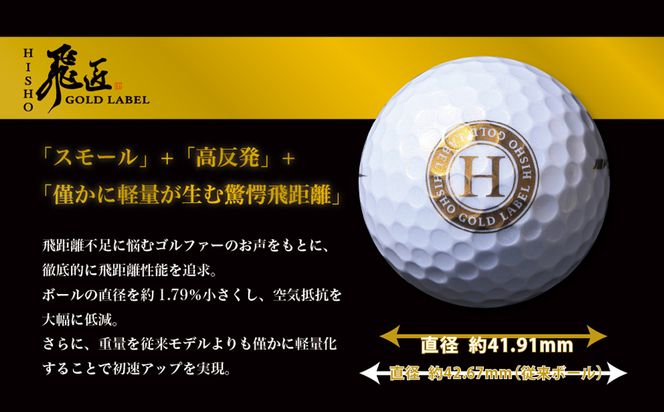ワークスゴルフ「飛匠ゴールドラベル」パールホワイト ゴルフボール