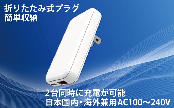099H3808 急速充電器 PD 20W USB Type-A＆Type-C スマートフォン対応【超薄型 GaN タイプA タイプC スマホ】