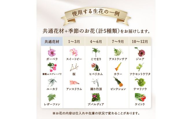 【R07013】季節の花束 旬のお花をお届けします ≪1回お届け≫