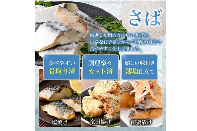 【定期便・全3回(連続)】骨取り さば切身と鮭カットのセット(総量約2kg) 鮭 小分け 冷凍 サーモン シャケ サケ サバ 鯖 骨なし 骨取り セット 魚 魚介 【AW-105】【丸正水産】