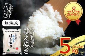 【新米受付】令和8年産 特別栽培米 はえぬき 無洗米 5kg 5kg×1袋 2026年産 ブランド米 米 国産 単一原料米 山形 庄内平野 コシヒカリの原点、亀の尾発祥の地 庄内【R8.10月以降発送開始/入金期限：2026年9月15日】