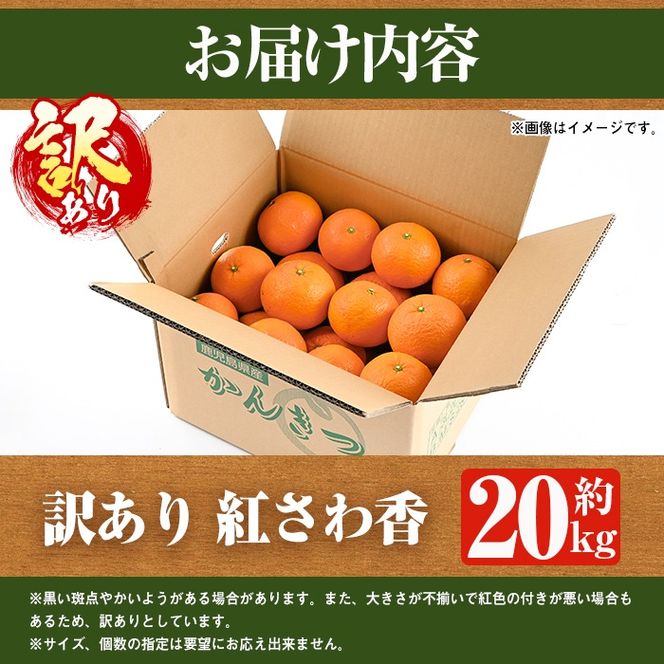 ＜先行予約受付中！2026年2月上旬以降順次発送予定＞訳あり 紅さわ香(約20kg) 国産 鹿児島県 阿久根市 果実 果物 フルーツ 柑橘 みかん ミカン 紅甘夏 期間限定 数量限定 【桐野柑橘株式会社】akn070-19