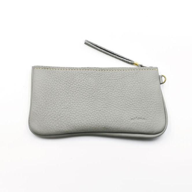 益子の革工房maharoのファスナーお札ケース　ライトグレー｜栃木県 益子町 ふるさと納税 ファスナーお札ケース 牛革 手作り（AX138-4）