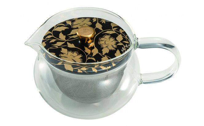 九谷焼 九谷和ポットNAGOMI POT・金襴手　黒 172111_CY2078