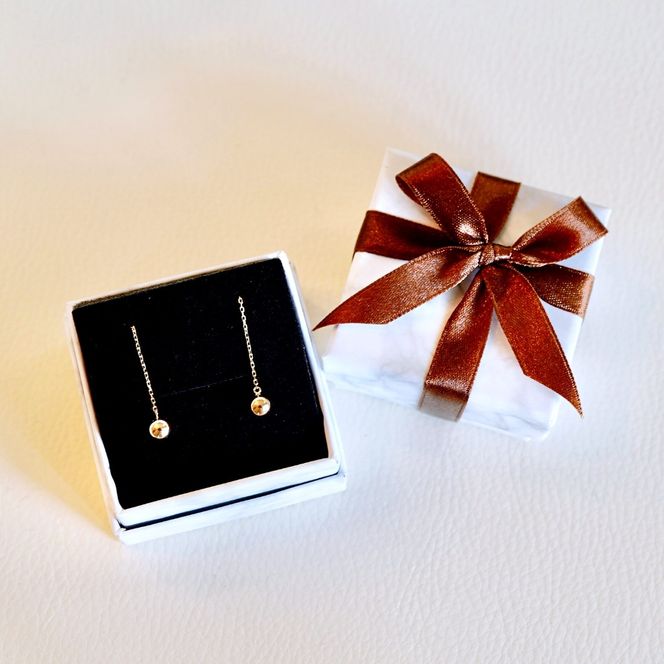 【ジュエリー】K10YG イエローゴールド  丸 ロング チェーン ピアス 保証書付 SMK-5219丸 242-019-a