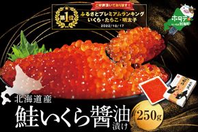 御礼！ランキング第１位獲得！イチオシ！すぐ食べれる 国産大粒 いくら ！希少！本場「北海道」 いくら醤油漬 250g【NK000NQ13】 （ 海鮮 海の幸 魚介類 海産物 魚卵 鮭卵 ）