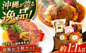 『お手軽セット』 豚肉 ポークステーキ ハンバーグ 詰め合わせ お取り寄せ 国産 ギフト 冷凍 沖縄市 / DELICATESSEN NUCHIBUTA [BCAR006]
