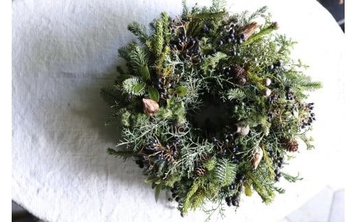 Xmas限定　クリスマスリース Φ40　　花　インテリア　クリスマス　リース　ドライフラワー　おしゃれ　玄関飾り　壁飾り　植物　暮らし　冬　季節限定　きれい　綺麗　季節 ※2025年11月下旬頃より順次発送予定