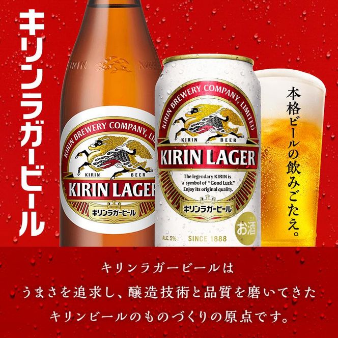 【12ヵ月定期便】キリンラガービール 500ml×48本　【定期便・ お酒 アルコール アルコール飲料 晩酌 家飲み 宅飲み 飲み会 集まり バーベキュー BBQ イベント 飲み物 缶ビール 】 041009_EL022