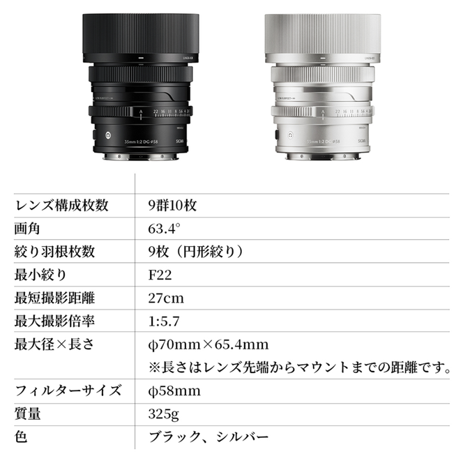 SIGMA 35mm F2 DG | Contemporary【Lマウント】（ブラック）