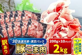 【3D急速冷凍】訳あり！群馬県産 豚こま切れ肉 2kg（200g×10パック）|10_nkb-020201