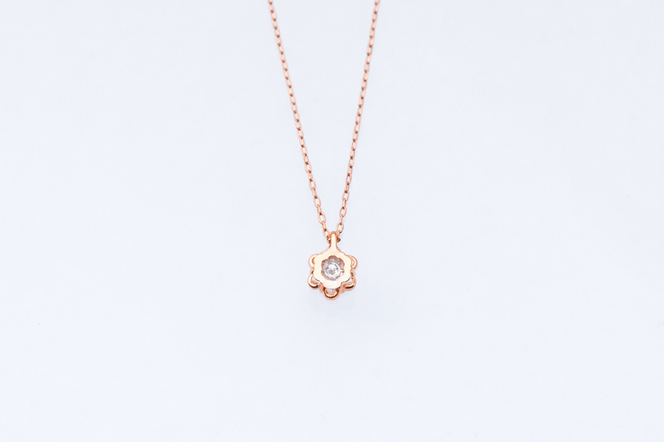 ダイヤモンド ネックレス フラワーS 0.45ct K18 ピンクゴールド  ジュエリー ダイヤ  18金 山梨 H-730 SWCI013-pg