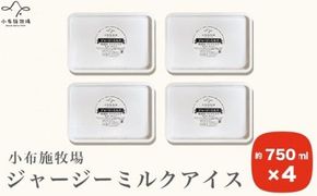 小布施牧場ジャージーミルクアイス 750ml × 4個 ［小布施牧場］アイスミルク アイス スイーツ デザート 菓子 お取り寄せ