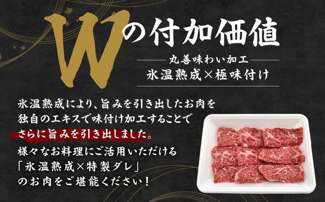 mrz0445 【氷温熟成×極味付け】黒毛和牛 カイノミ 焼肉用 600g【小分け 300g×2P 牛肉 かいのみ 赤身 希少部位】