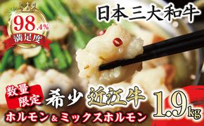 【一週間以内発送】数量限定 希少近江牛ホルモン＆ミックスホルモン 合計1.9kg【FO05W】