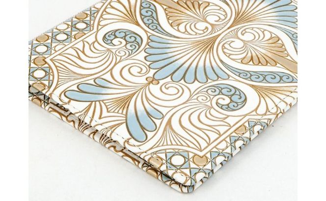 【文庫屋大関】パーソナルホルダー　ロカイユ＜ブルーグレー＞【皮革工芸品】 民芸品 雑貨 日用品 文房具 革小物 革製品 ファイル ケース 