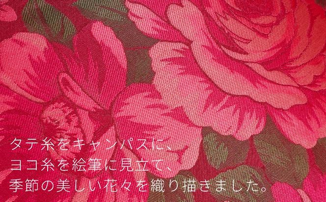 CB015　【槙田商店】晴雨兼用長傘　絵おり　大バラ　レッド