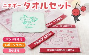 【ニキボー】タオルセット（ハンドタオル・スポーツタオル・豆タオル）【 仁木町 ご当地 ゆるキャラ タオル 雑貨 小物 日用品 】[仁木町観光協会]