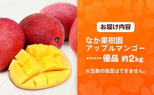 【化粧箱入り】【先行受付・2026年発送】なか果樹園 アップルマンゴー 優品 約2kg - 産地直送 先行予約 沖縄県産 贈り物 ギフト プレゼント 南国フルーツ 旬の味覚 オススメ 沖縄県 八重瀬町