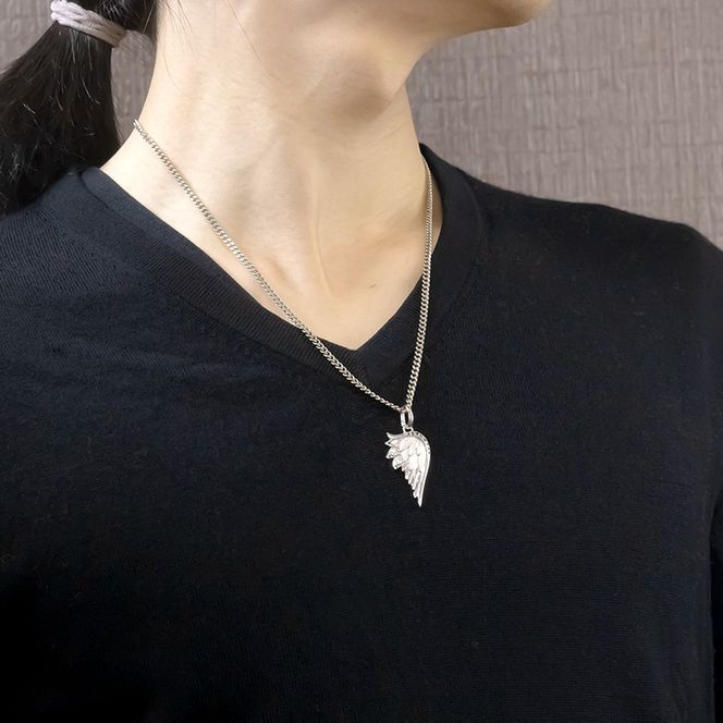 プラチナ ネックレス メンズ 羽根 翼 ダイヤモンド 喜平用 ペンダントトップ 大きめ ダイヤ 0.08ct pt900 シンプル 天使 エンジェル お守り ジュエリー 普段 使い プレゼント 人気250325201p SWAA258-pt