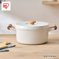 鍋 両手鍋 24cm LUO-P24 アイリスオーヤマ なべ 無加水鍋 両手無加水鍋 ホワイト ih ふた 蓋付き IH対応 ガス火対応 北欧 おしゃれ かわいい シンプル LUONTO ルオント ギフト キッチン雑貨 