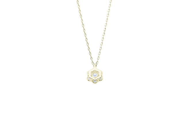 ダイヤモンド ネックレス フラワーL 0.6ct K18 イエローゴールド ジュエリー ダイヤ  18金 山梨 H-729 SWCI014-yg