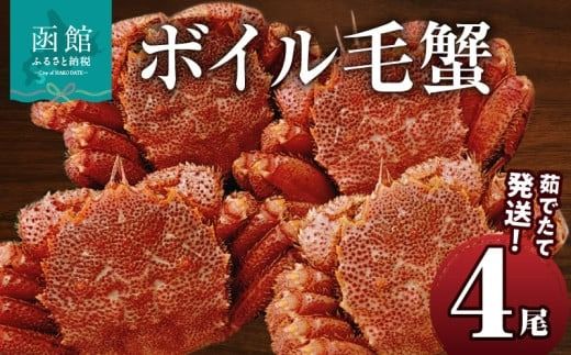 茹でたて発送！ボイル毛蟹4尾_HD088-001