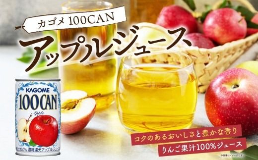 ns038-007　カゴメ 100CAN 160g × 6缶 濃縮還元 アップルジュース 100％ ジュース りんごジュース フルーツジュース 砂糖不使用 果汁 林檎 りんご アップル 飲料 かごめ ドリンク フルーツ 果物 お取り寄せ ギフト 差し入れ 缶ジュース KAGOME 送料無料 那須塩原市