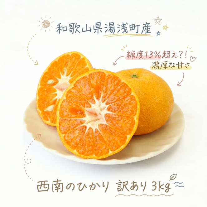 《訳あり 家庭用》西南のひかり 約3kg（S～2Lサイズ混合）_EQ6007