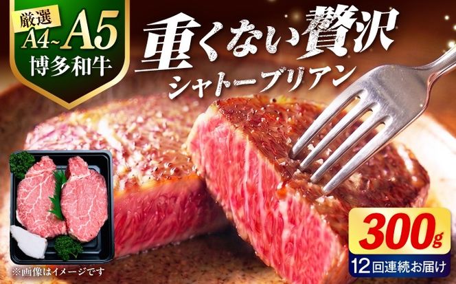 【全12回定期便】【希少部位！】博多和牛 シャトーブリアン 150g×2枚 （計300g）《築上町》【肉のくまもと屋】[ABEZ011]