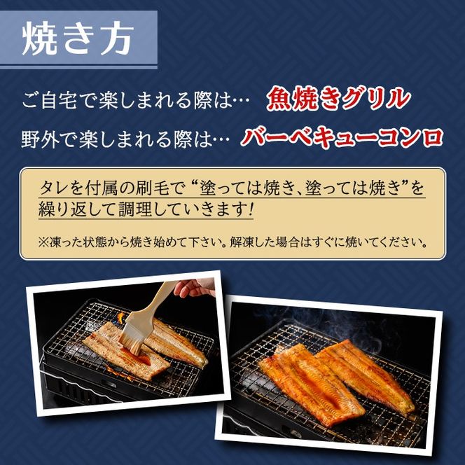 【0165707a】大隅産鰻フレッシュ冷凍(4パック・計約400g・タレ、刷毛付) うなぎ ウナギ 鰻 国産 冷凍うなぎ 蒲焼き たれ はけ ハケ 刷毛 鹿児島 ふるさと 【南嘉起屋】